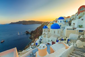 Santorini,Island,In,Greece.,Caldera,Summer