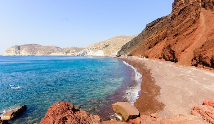 The,Red,Beach,In,Santorini,Island,(near,Akrotiri),,Greece